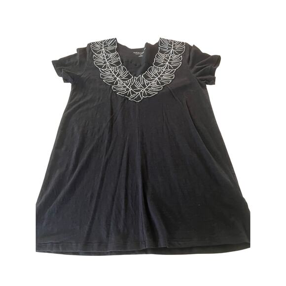 Soft Surroundings Black & White Knit Tunic Top Size Small Casual Classic - Picture 3 of 8